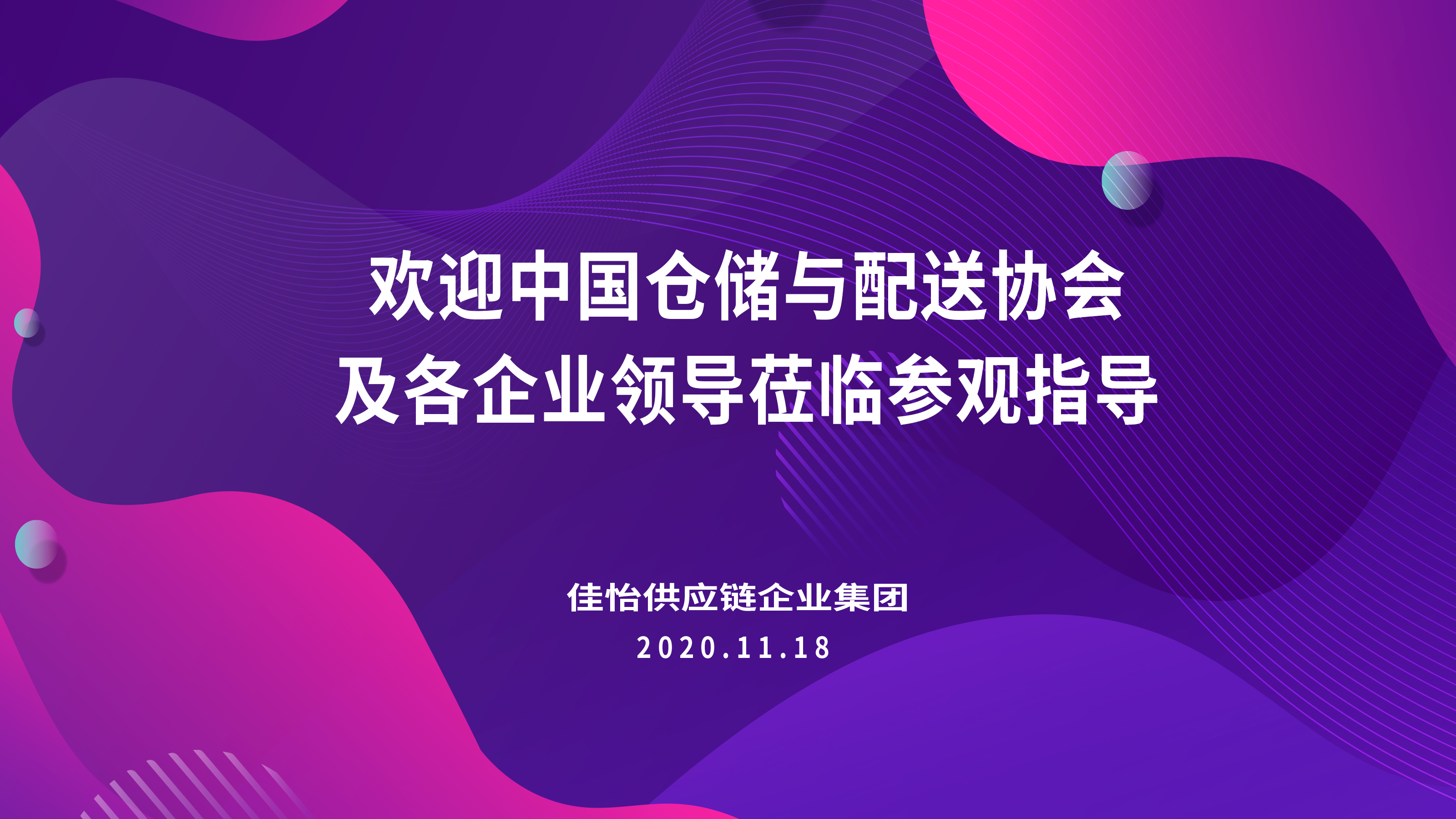 【佳怡快讯】2020年中国仓储配送企业家年会领导嘉宾莅临佳怡参观